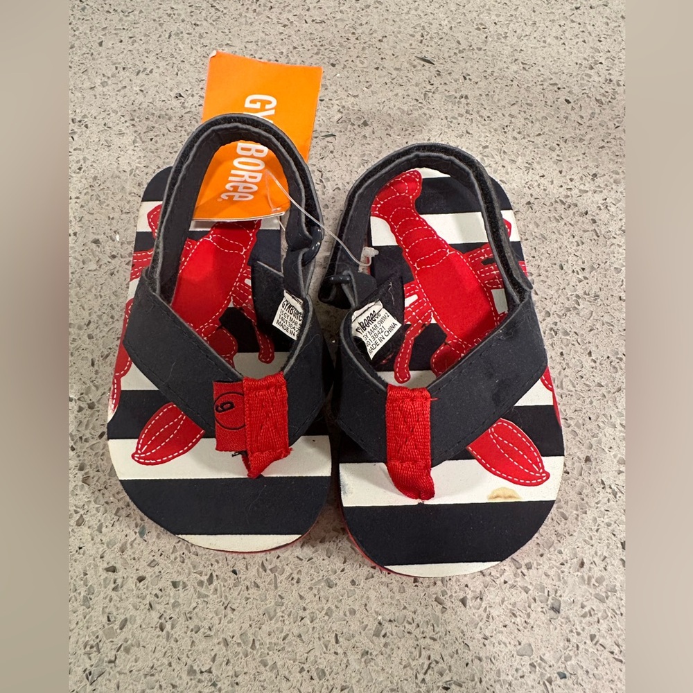 Gymboree Kids Lobster Striped Sandals 5-6